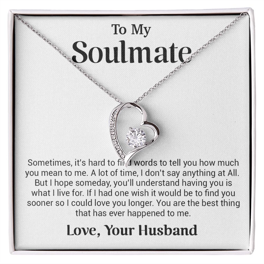 To My Soulmate Gift for Girlfriend, Fiance, Wife Necklace,Valentine Day Gift