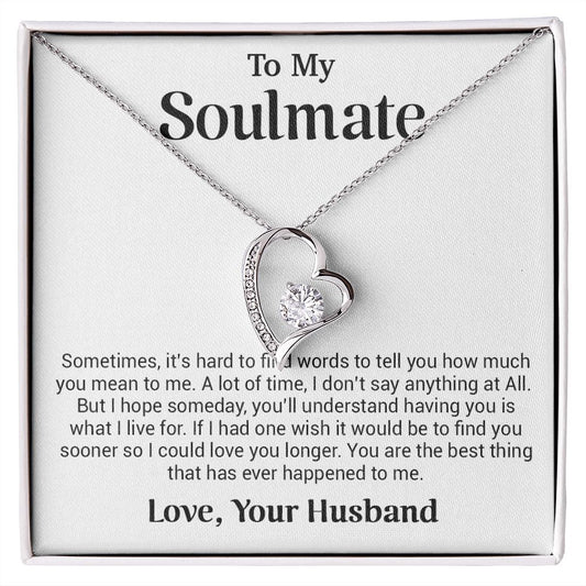 To My Soulmate Gift for Girlfriend, Fiance, Wife Necklace,Valentine Day Gift