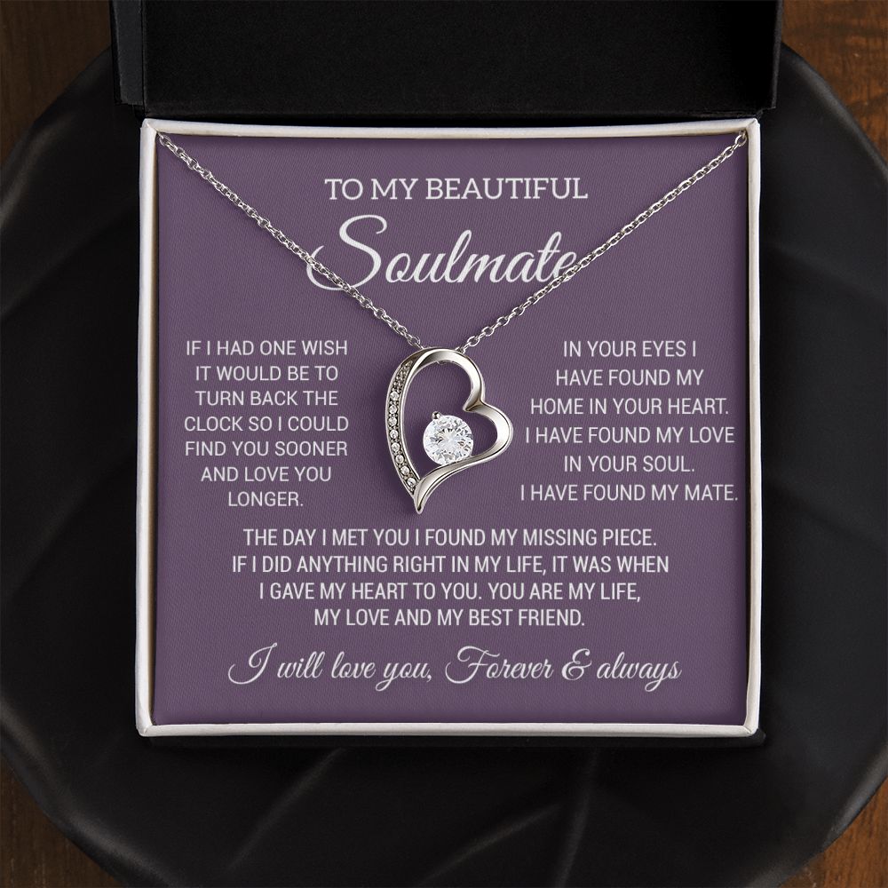 To My Soulmate Necklace, Gift For Wife Girlfriend From Husband, Birthday Gift