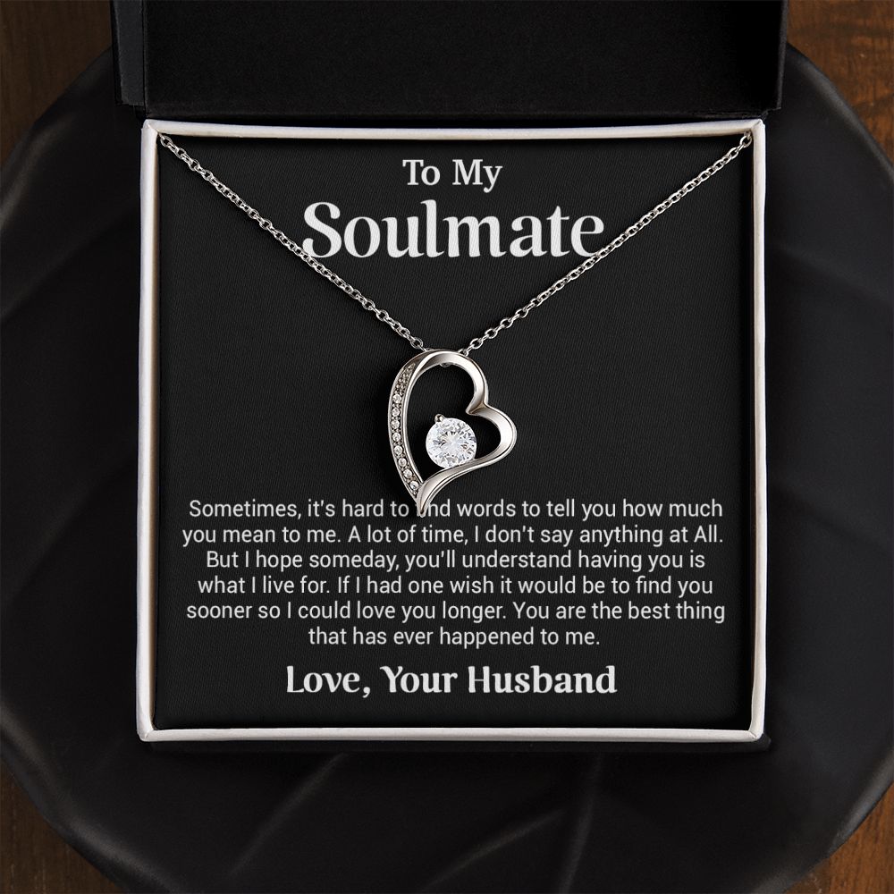 To My Soulmate Gift for Girlfriend, Fiance, Wife Necklace,Valentine Day Gift