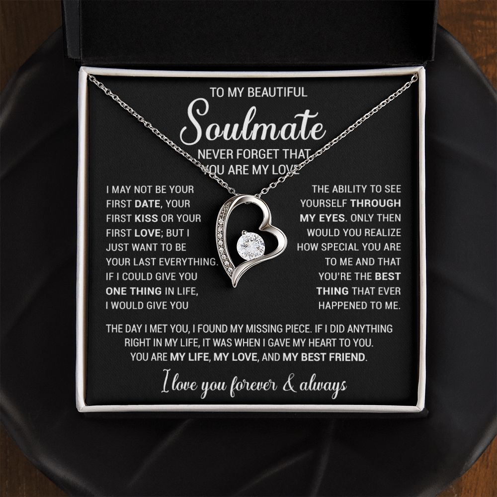 To My Soulmate Necklace Gift For Girlfriend Wife Birthday Gifts Christmas Gifts