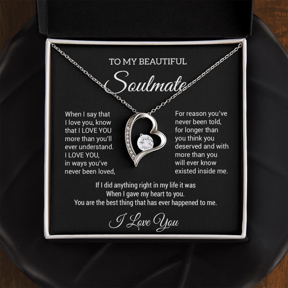To My Soulmate Necklace, Fiance Necklace, Valentine Day Gift , Gift For Soulmate