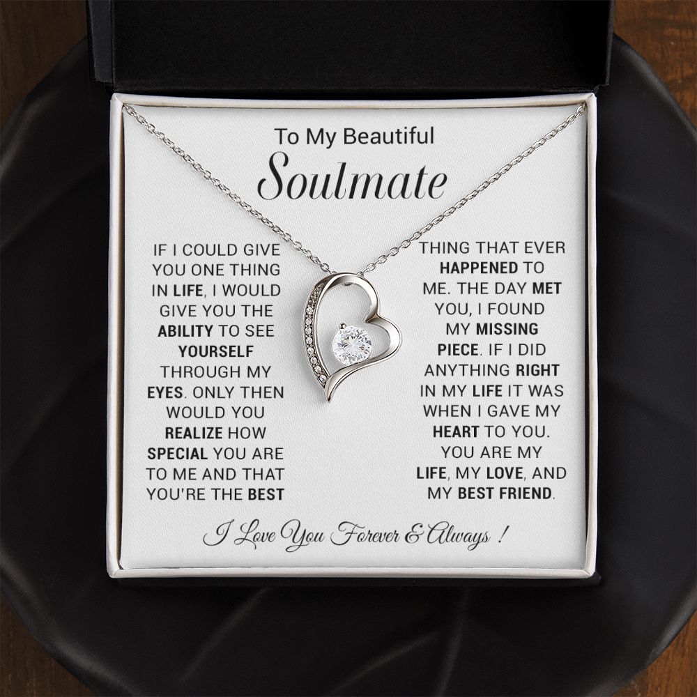 To My Soulmate Necklace, Gift For Wife, Gift from Husband, Valentine Days Gift