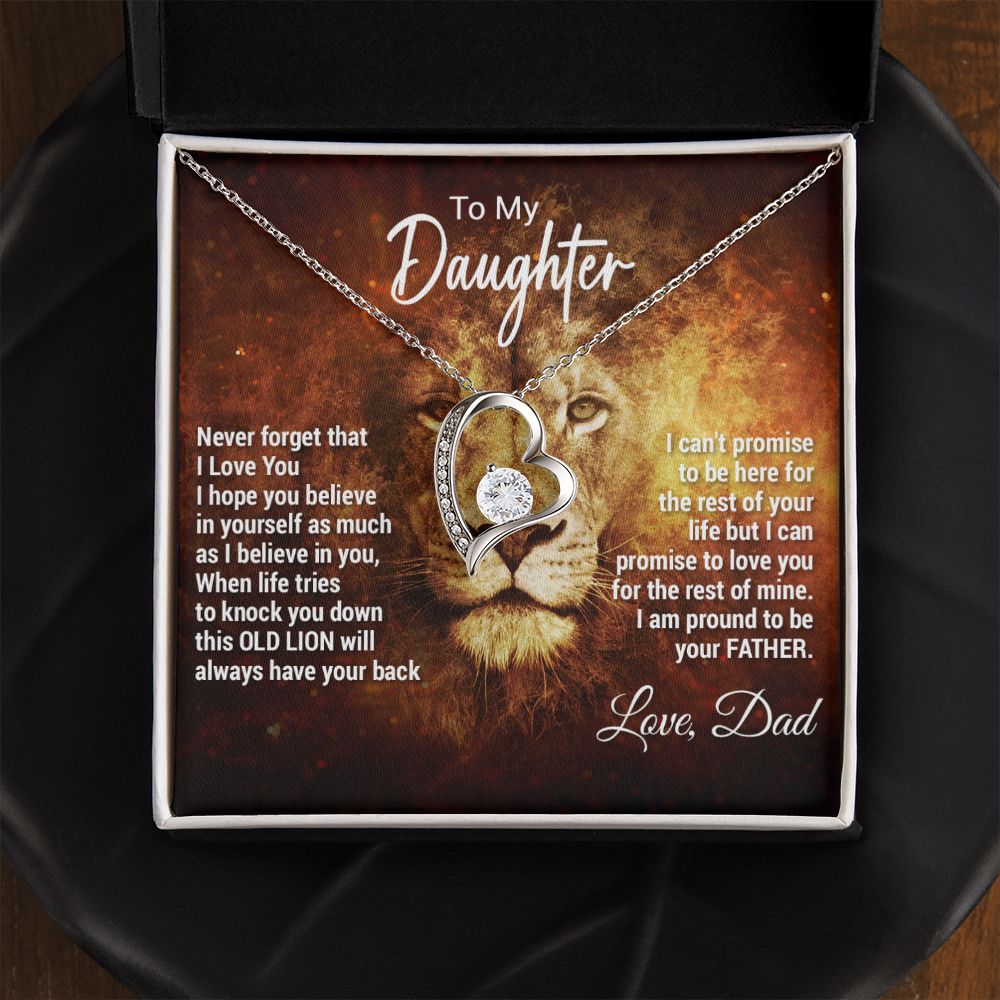 To My Daughter Necklace, Xmas Gift For Daughter From Dad, Daughter Father Lion
