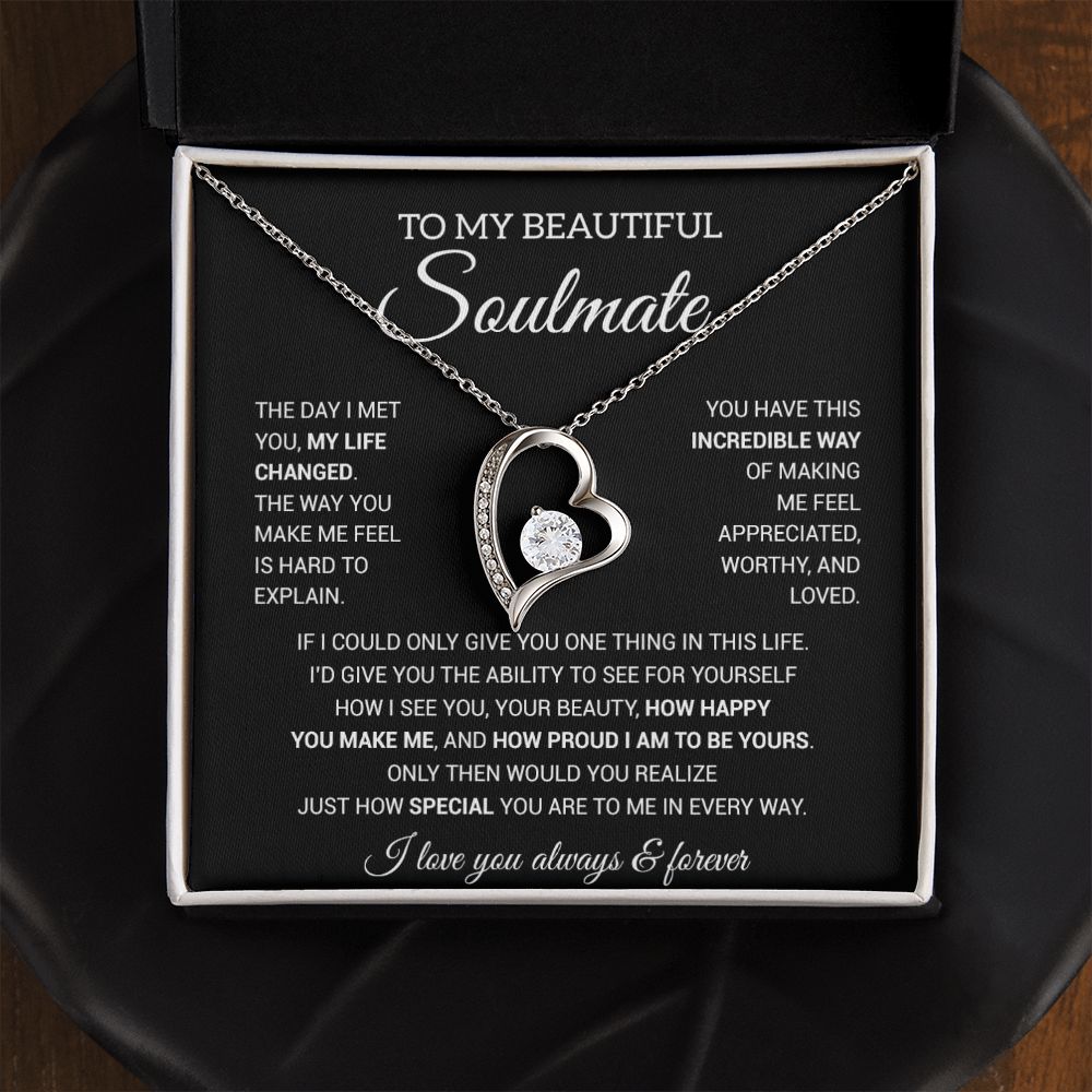 To My Soulmate Necklace, Gift For Wife Girlfriend From Husband, Birthday Gift
