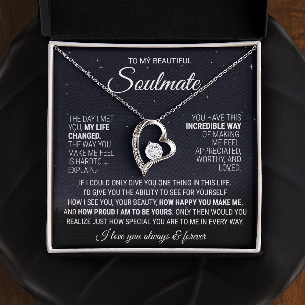 To My Soulmate Necklace, Gift For Wife Girlfriend From Husband, Birthday Gift
