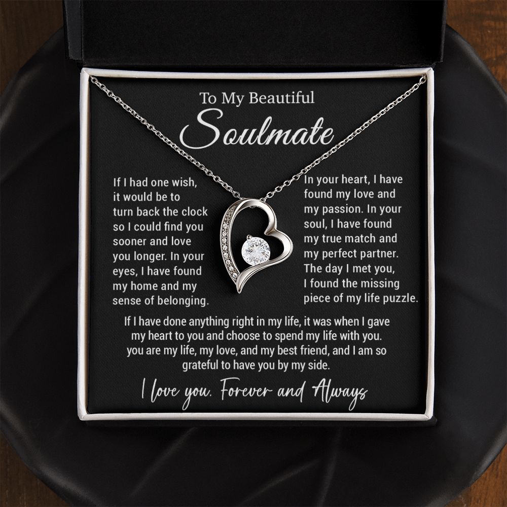 To My Soulmate Necklace, Gift For Wife Girlfriend From Husband, Valentines Day