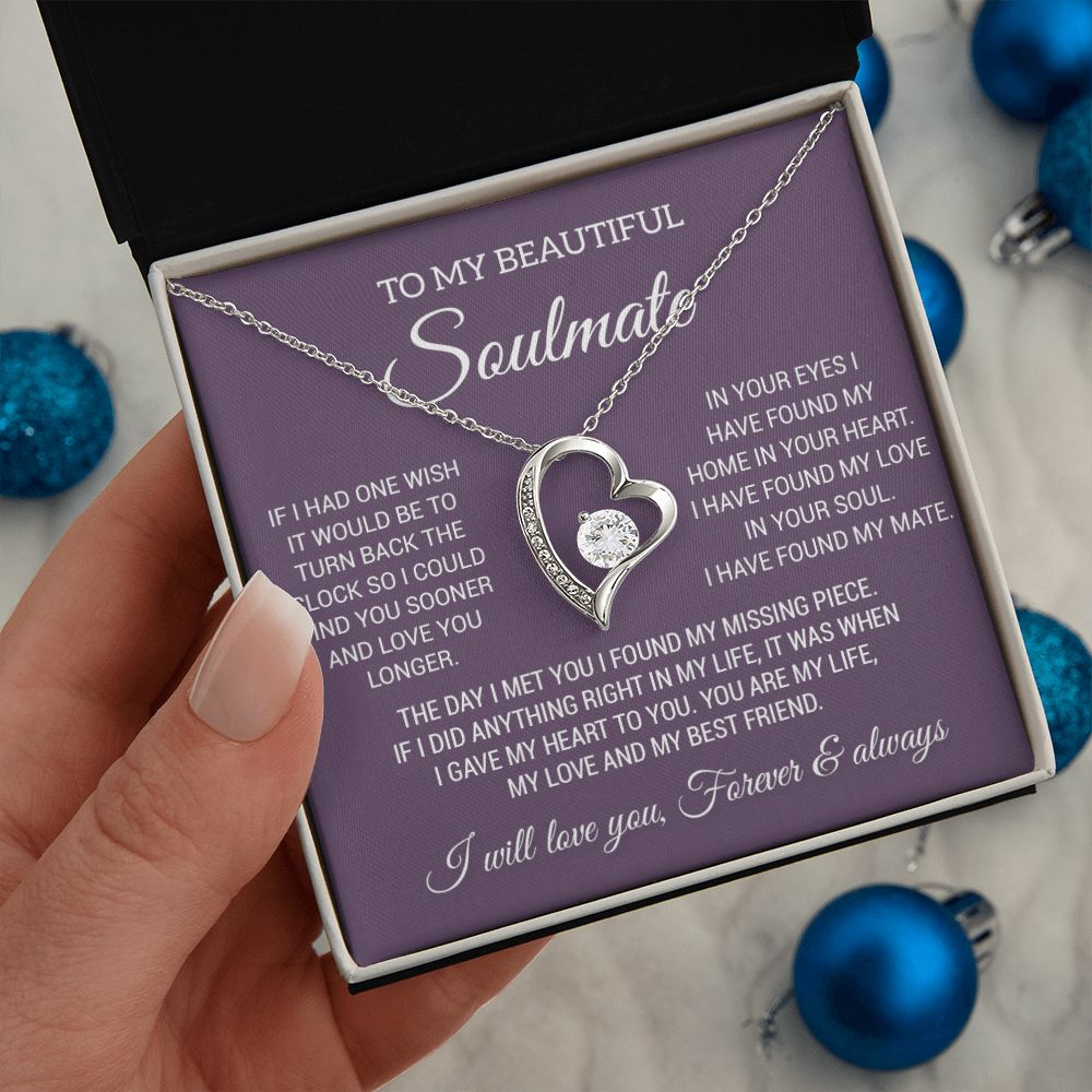 To My Soulmate Necklace, Gift For Wife Girlfriend From Husband, Birthday Gift