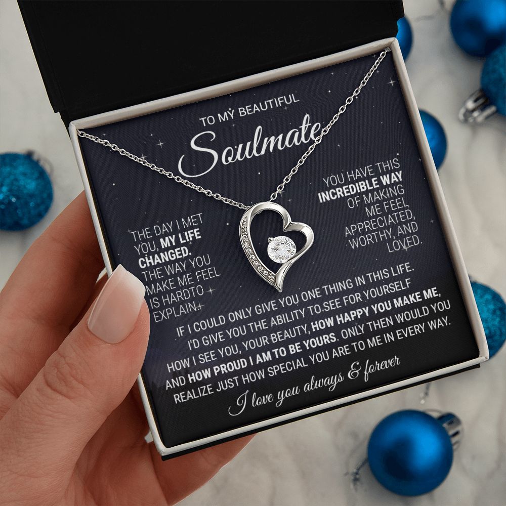 To My Soulmate Necklace, Gift For Wife Girlfriend From Husband, Birthday Gift