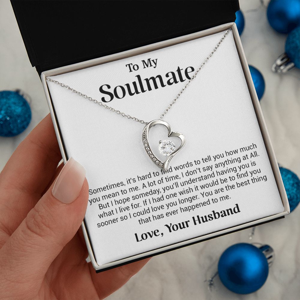 To My Soulmate Gift for Girlfriend, Fiance, Wife Necklace,Valentine Day Gift