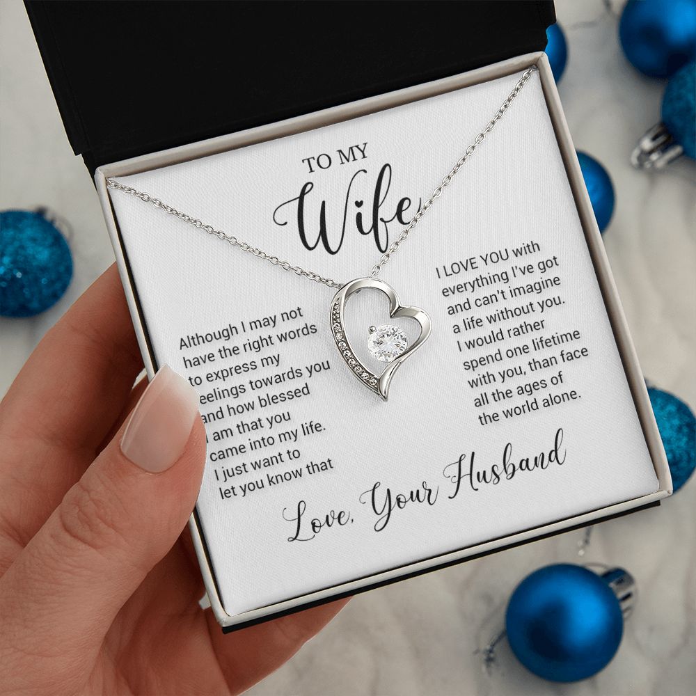 To My Wife Necklace, Wife Husband Necklace, Wife Birthday Gift, Valentine Gift