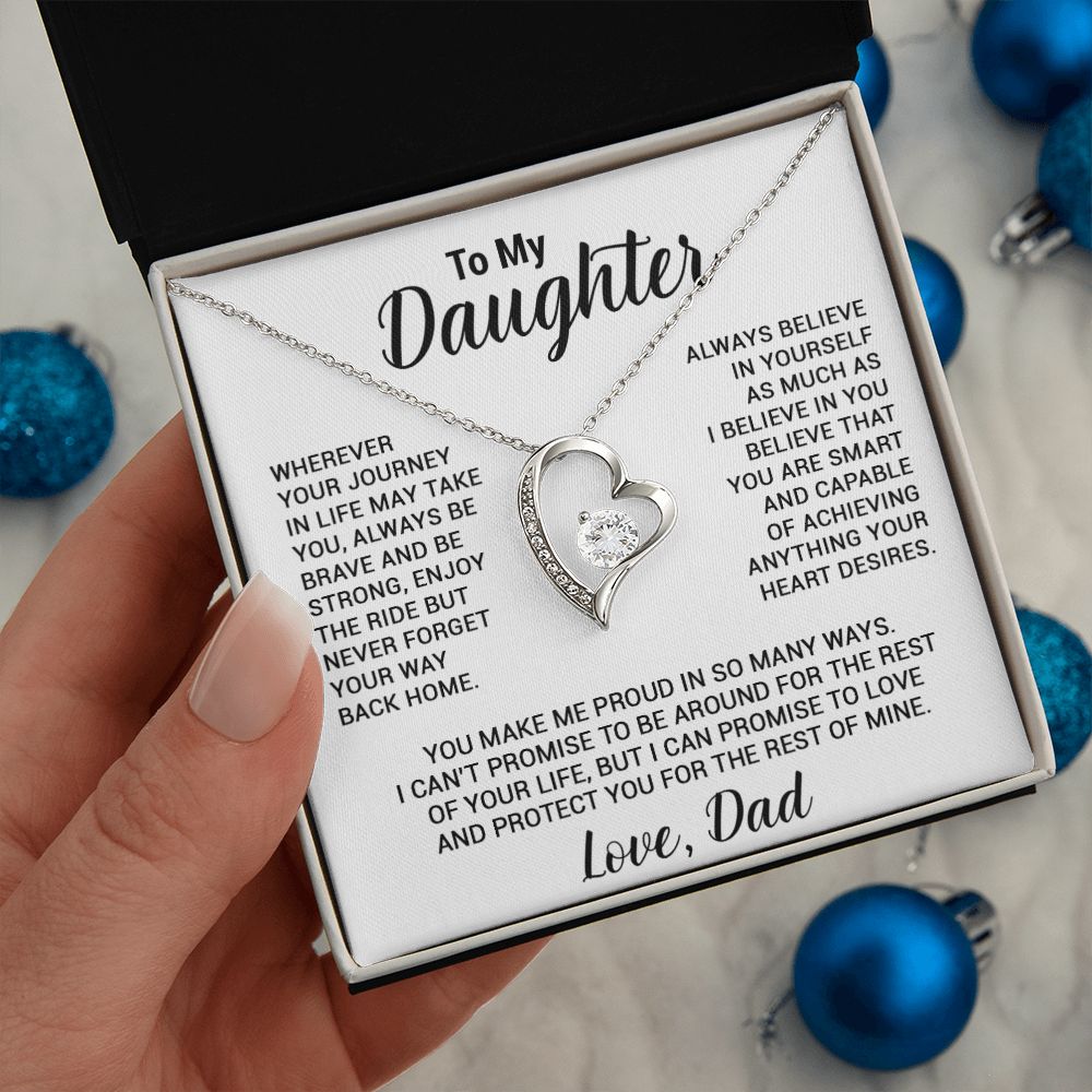 To My Daughter Necklace, Gift For Daughter From Dad, Daughter Father Necklace