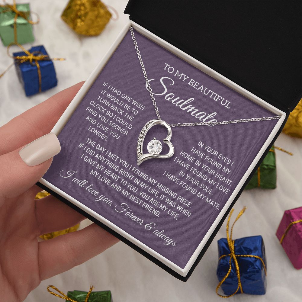 To My Soulmate Necklace, Gift For Wife Girlfriend From Husband, Birthday Gift