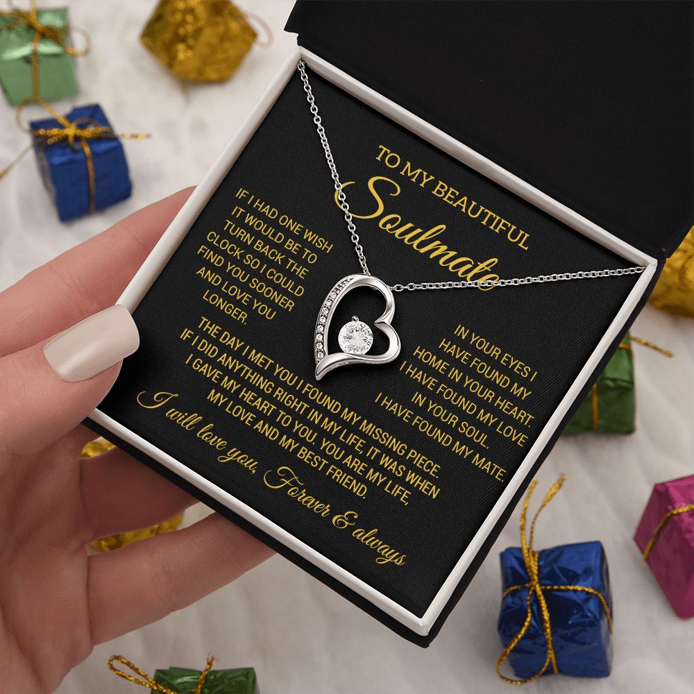 To My Soulmate Necklace, Wife Necklace Gift for Fiancée, Gifts for Her