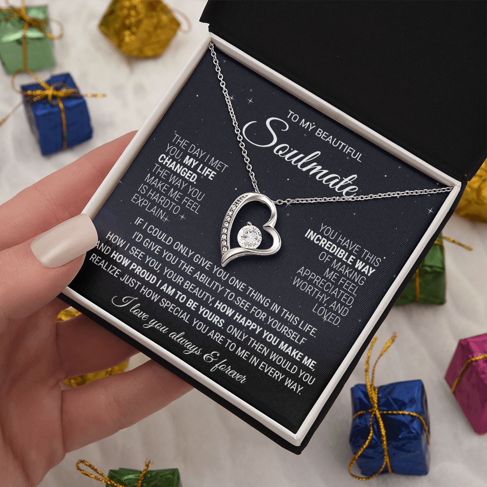 To My Soulmate Necklace, Gift For Wife Girlfriend From Husband, Birthday Gift