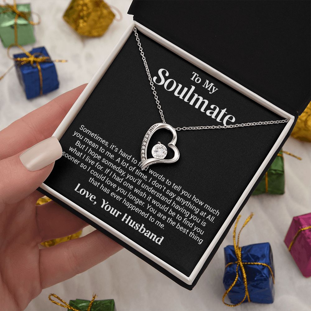 To My Soulmate Gift for Girlfriend, Fiance, Wife Necklace,Valentine Day Gift