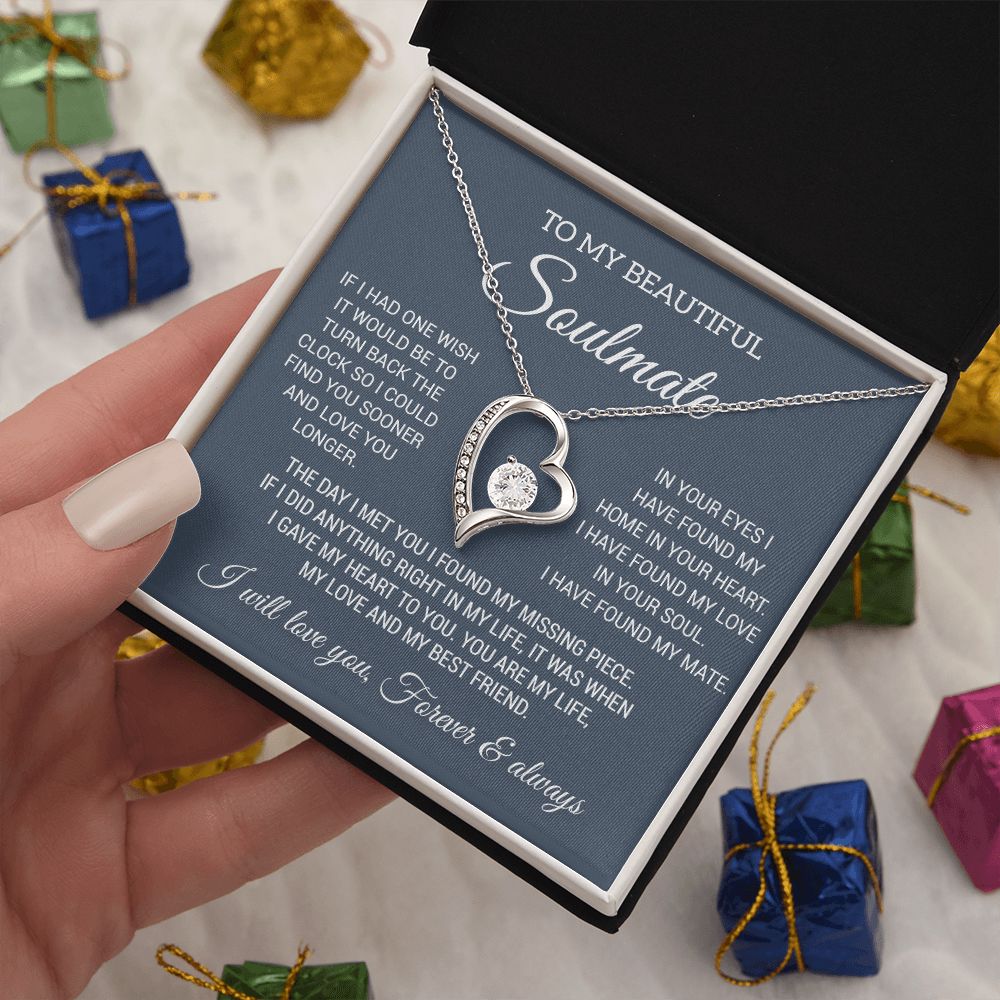 To My Soulmate Necklace, Gift For Wife Girlfriend From Husband, Birthday Gift