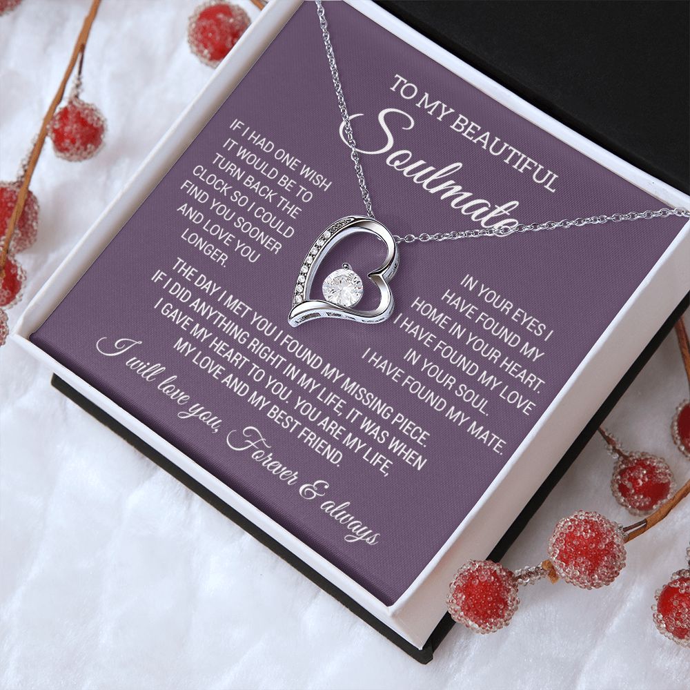 To My Soulmate Necklace, Gift For Wife Girlfriend From Husband, Birthday Gift