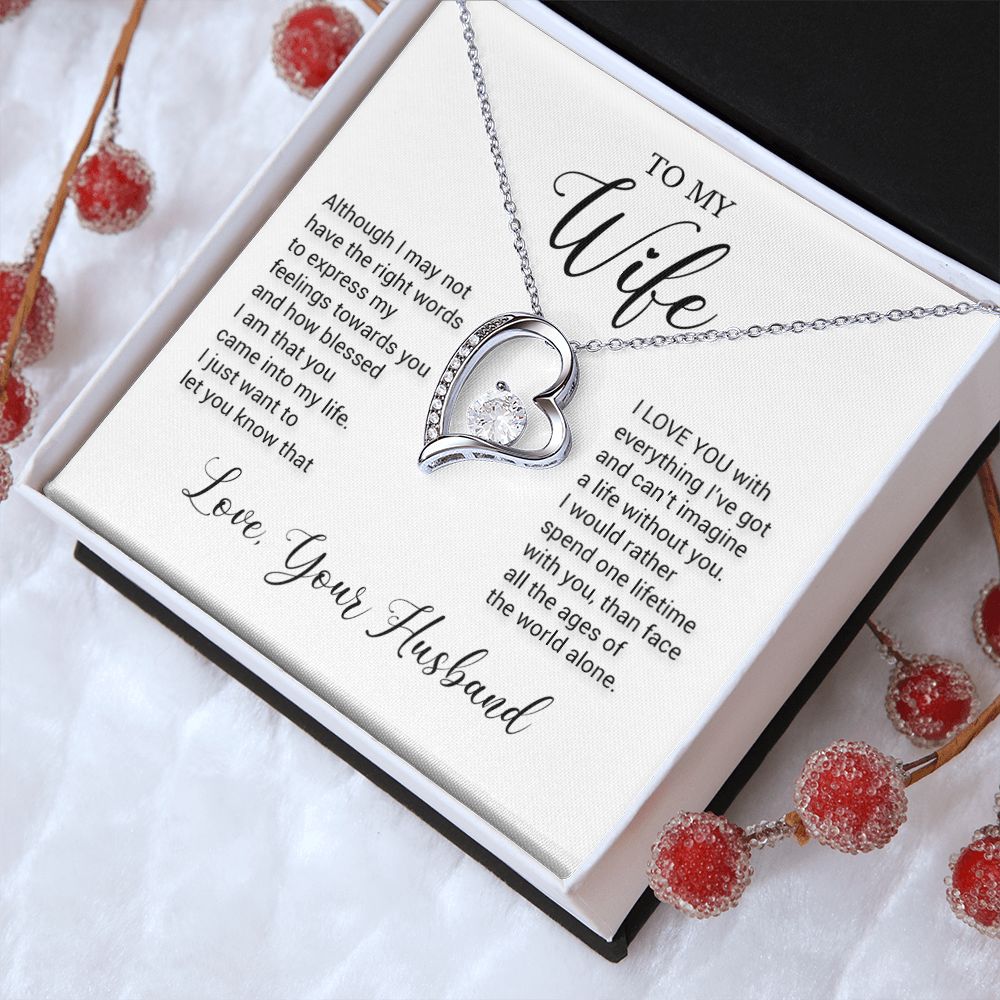 To My Wife Necklace, Wife Husband Necklace, Wife Birthday Gift, Valentine Gift
