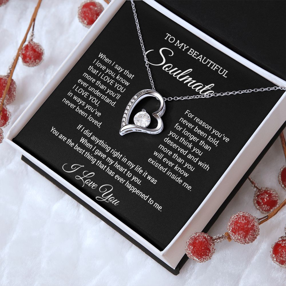 To My Soulmate Necklace, Fiance Necklace, Valentine Day Gift , Gift For Soulmate