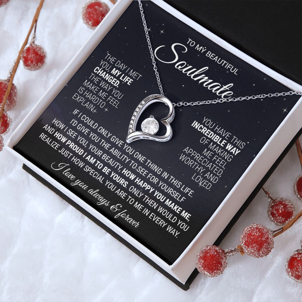 To My Soulmate Necklace, Gift For Wife Girlfriend From Husband, Birthday Gift