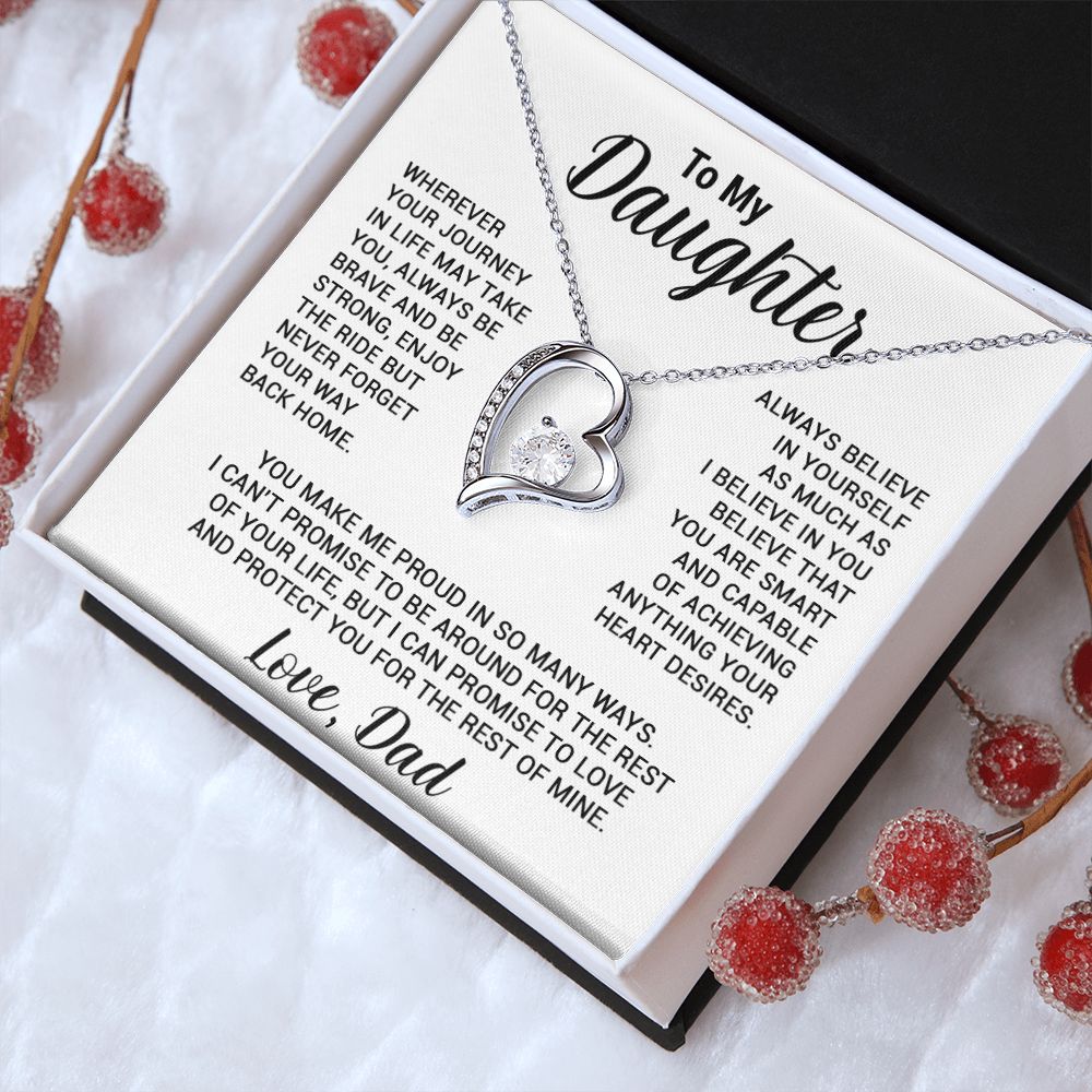 To My Daughter Necklace, Gift For Daughter From Dad, Daughter Father Necklace