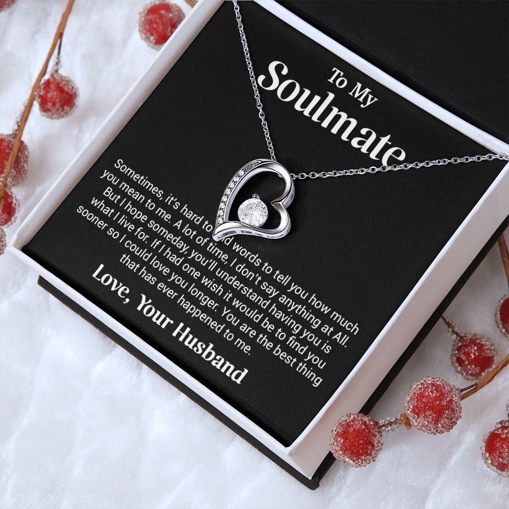 To My Soulmate Gift for Girlfriend, Fiance, Wife Necklace,Valentine Day Gift