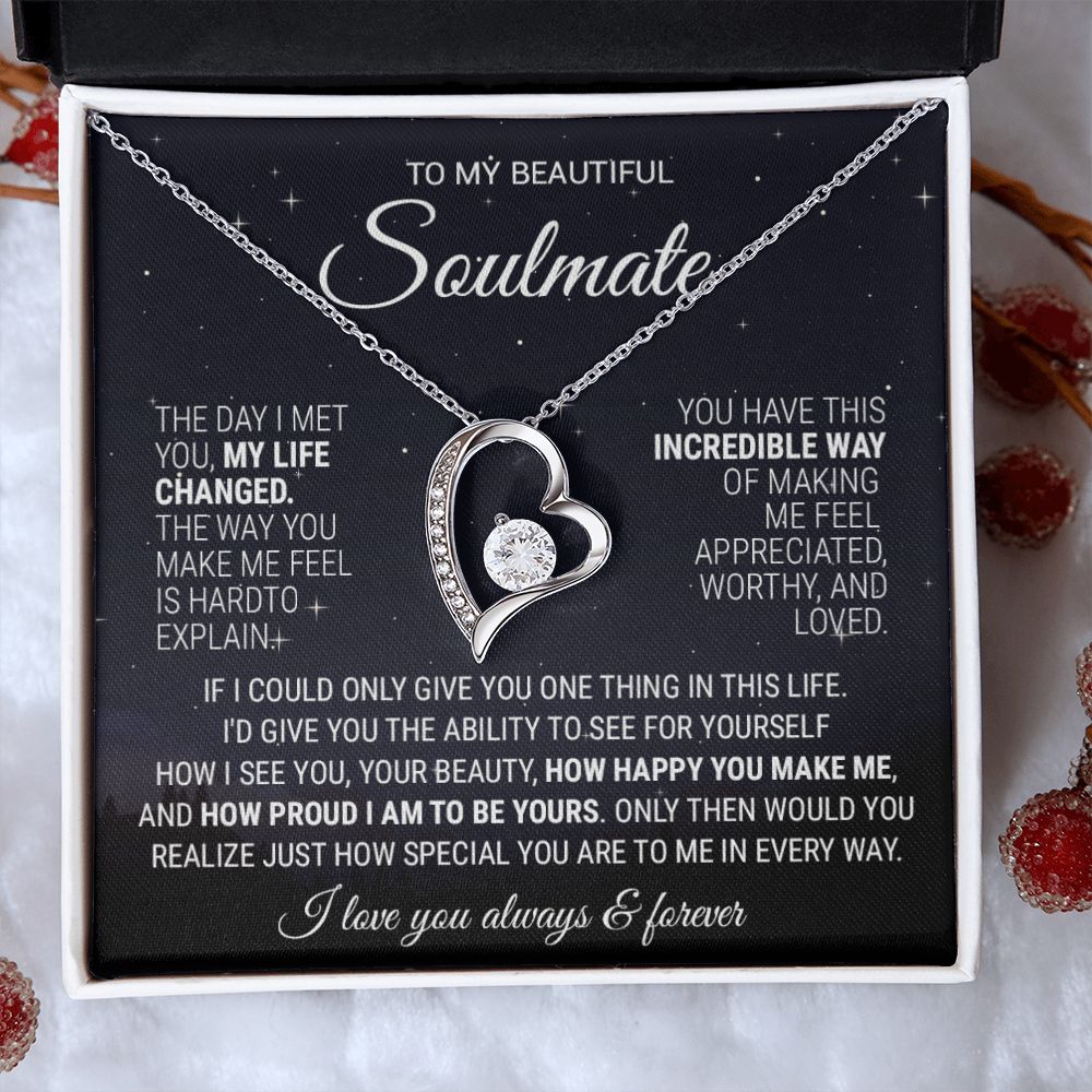 To My Soulmate Necklace, Gift For Wife Girlfriend From Husband, Birthday Gift