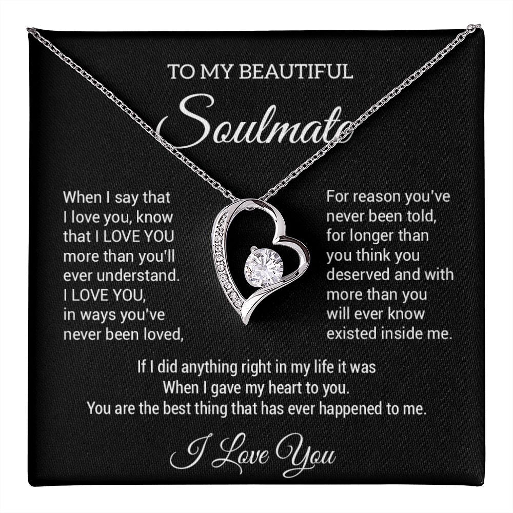 To My Soulmate Necklace, Fiance Necklace, Valentine Day Gift , Gift For Soulmate