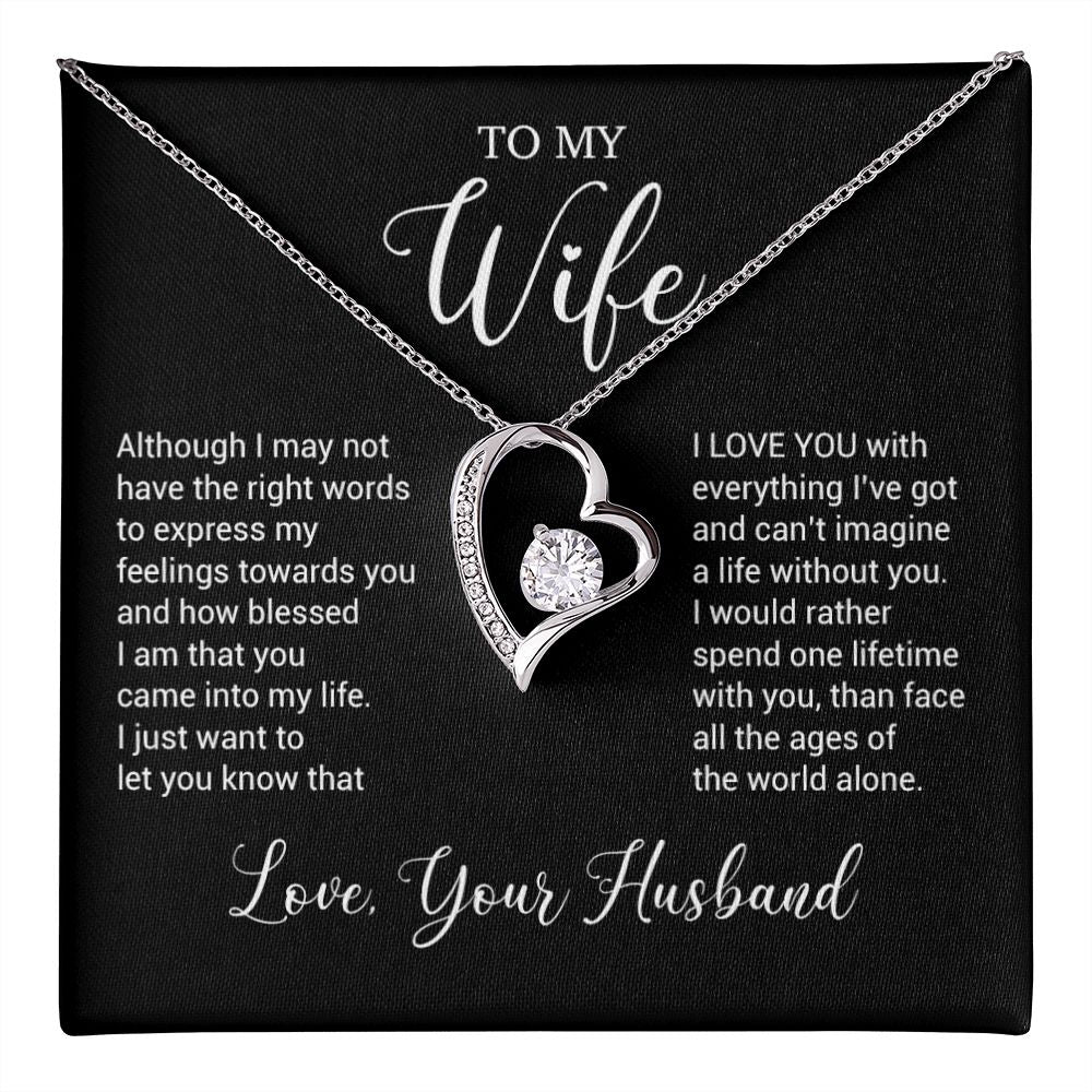 To My Wife Necklace, Wife Husband Necklace, Wife Birthday Gift, Valentine Gift