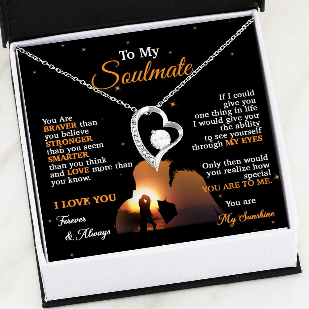 To My Soulmate Necklace, Gift For Wife Girlfriend From Husband, Birthday Gift