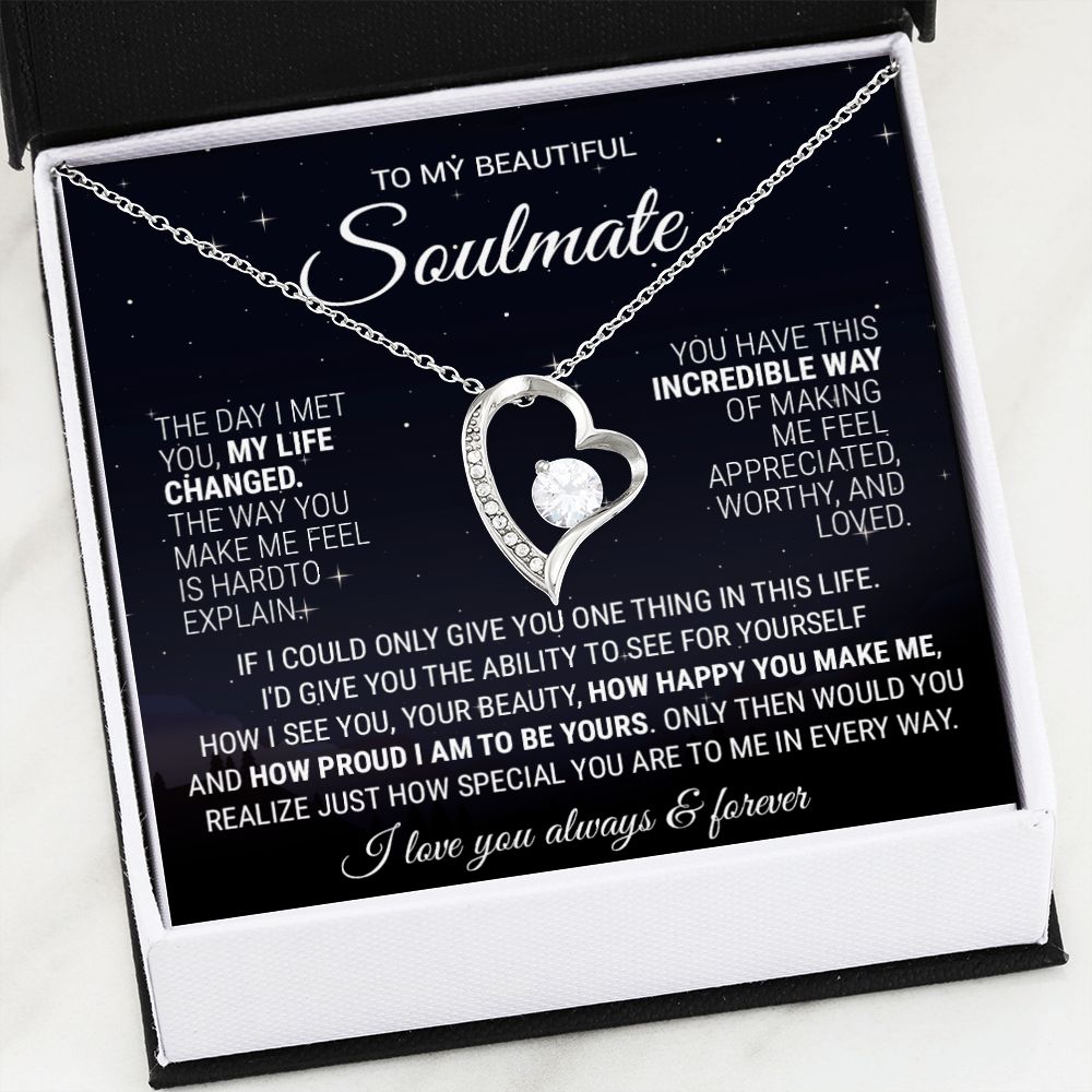 To My Soulmate Necklace, Gift For Wife Girlfriend From Husband, Birthday Gift
