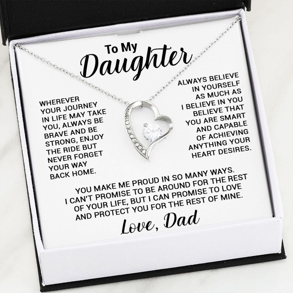 To My Daughter Necklace, Gift For Daughter From Dad, Daughter Father Necklace