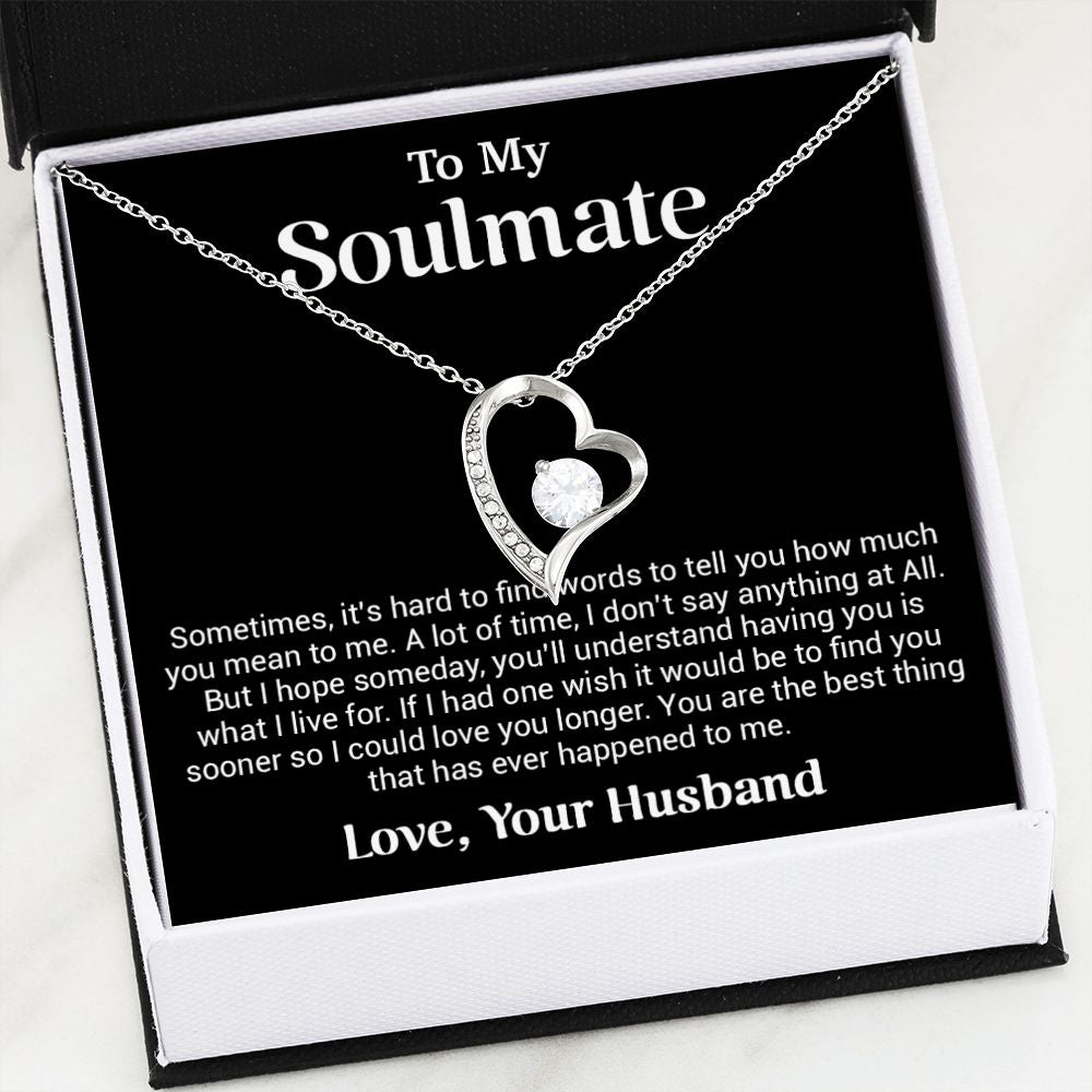 To My Soulmate Gift for Girlfriend, Fiance, Wife Necklace,Valentine Day Gift