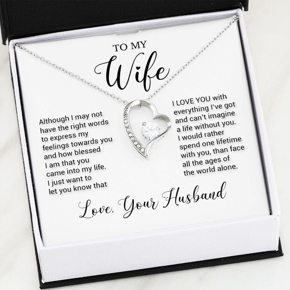 To My Wife Necklace, Wife Husband Necklace, Wife Birthday Gift, Valentine Gift