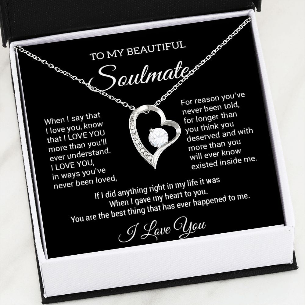 To My Soulmate Necklace, Fiance Necklace, Valentine Day Gift , Gift For Soulmate