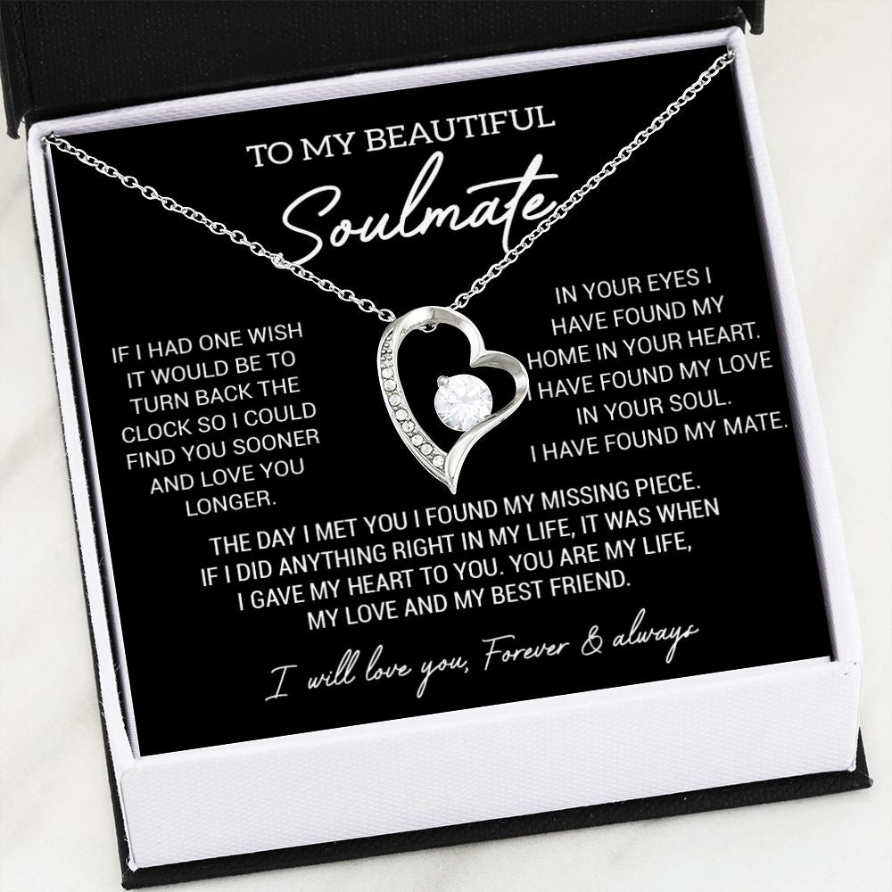 To My Soulmate Necklace, Gift For Wife Girlfriend From Husband, Birthday Gift