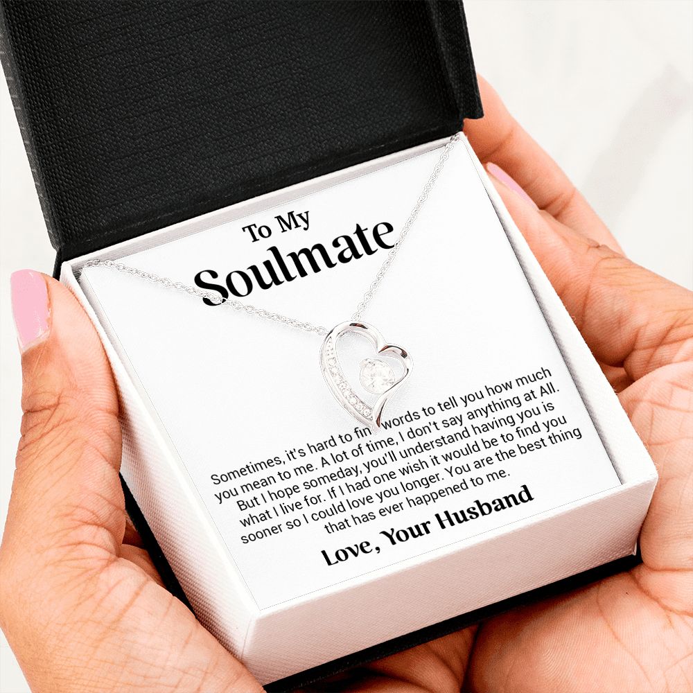 To My Soulmate Gift for Girlfriend, Fiance, Wife Necklace,Valentine Day Gift