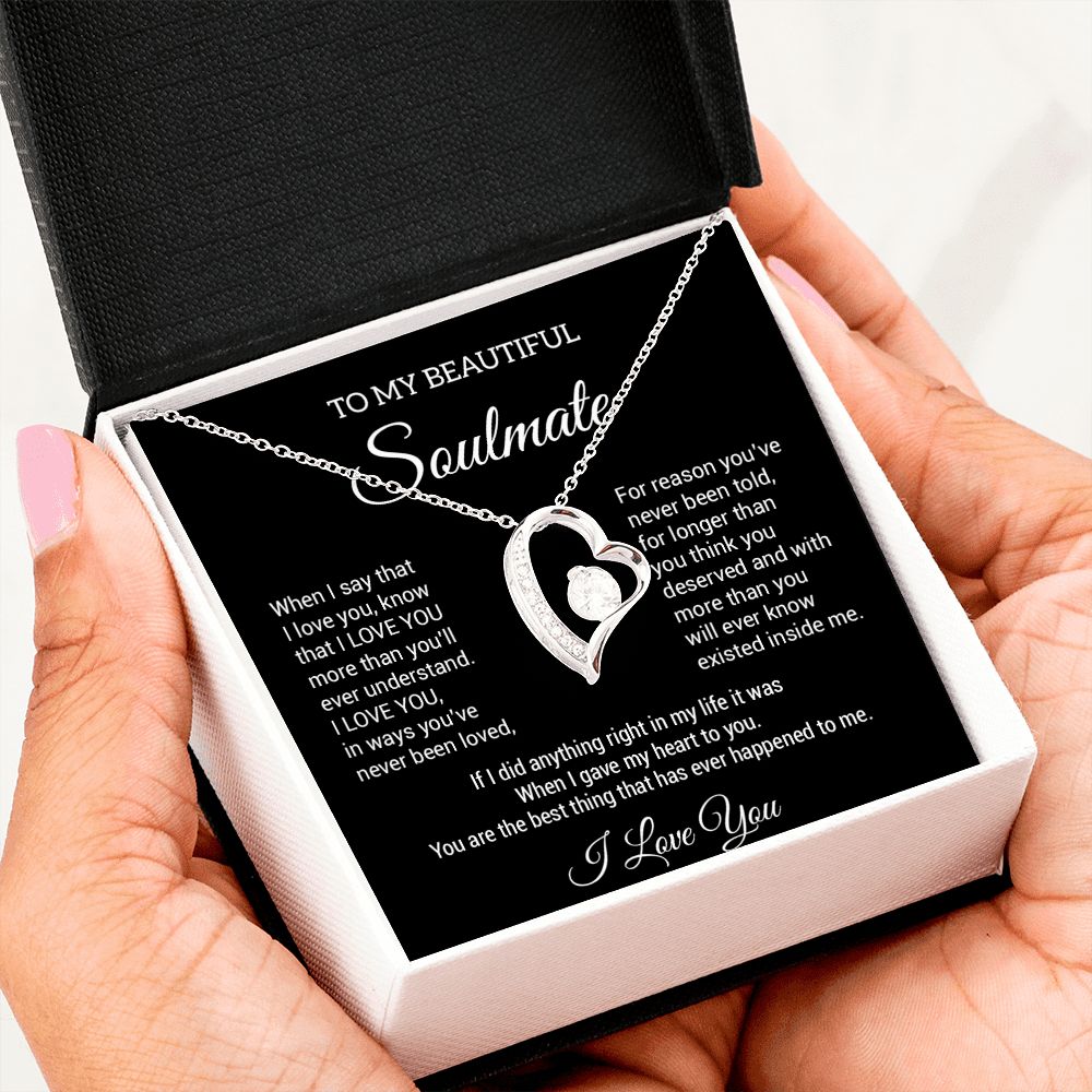 To My Soulmate Necklace, Fiance Necklace, Valentine Day Gift , Gift For Soulmate