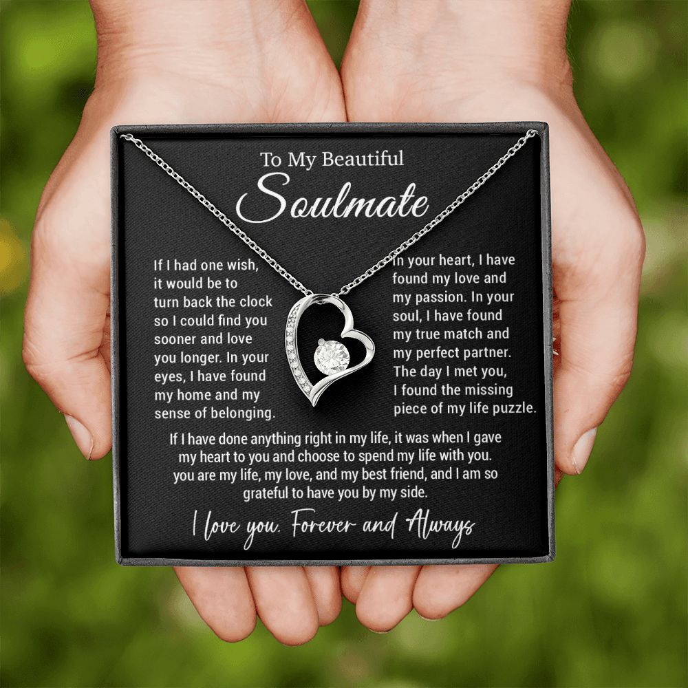 To My Soulmate Necklace, Gift For Wife Girlfriend From Husband, Valentines Day