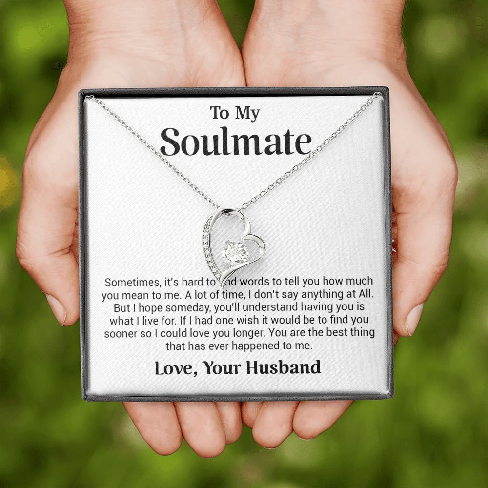 To My Soulmate Gift for Girlfriend, Fiance, Wife Necklace,Valentine Day Gift