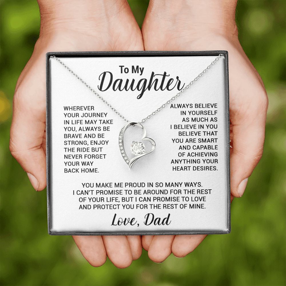 To My Daughter Necklace, Gift For Daughter From Dad, Daughter Father Necklace