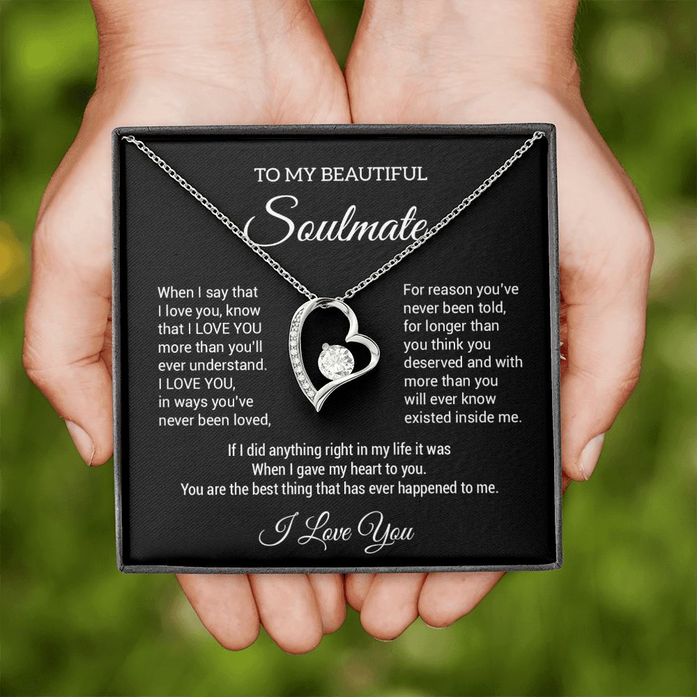 To My Soulmate Necklace, Fiance Necklace, Valentine Day Gift , Gift For Soulmate