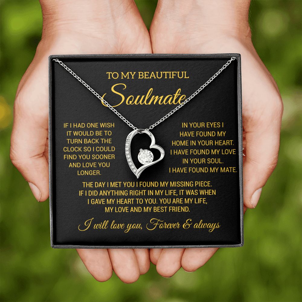 To My Soulmate Necklace, Wife Necklace Gift for Fiancée, Gifts for Her