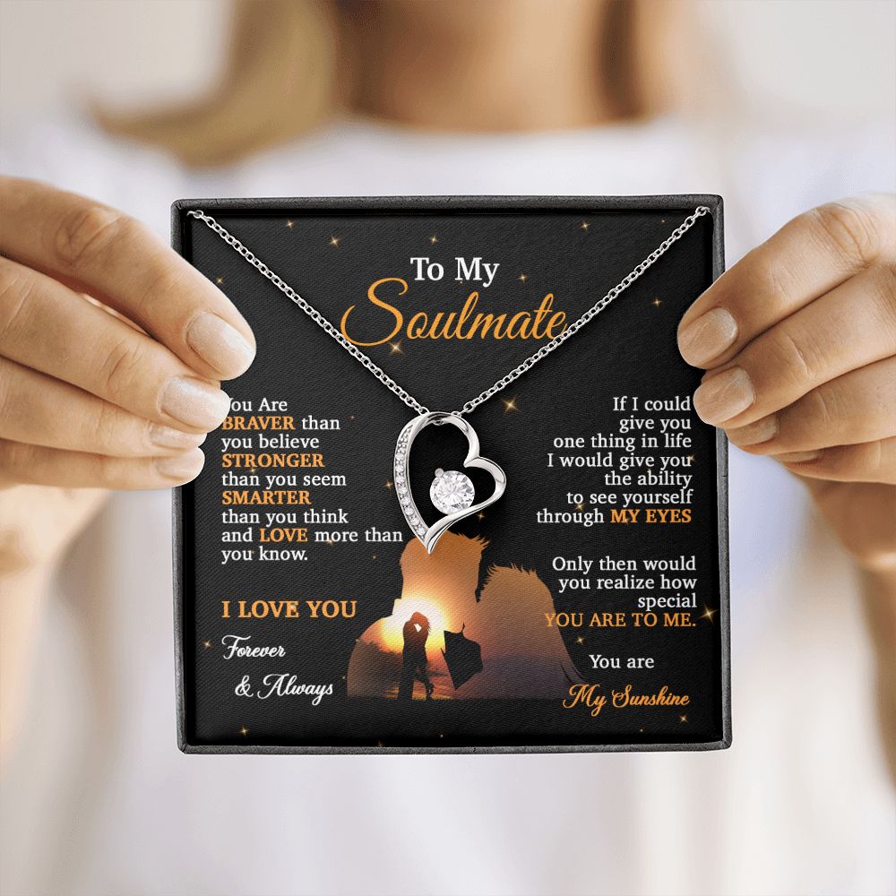 To My Soulmate Necklace, Gift For Wife Girlfriend From Husband, Birthday Gift