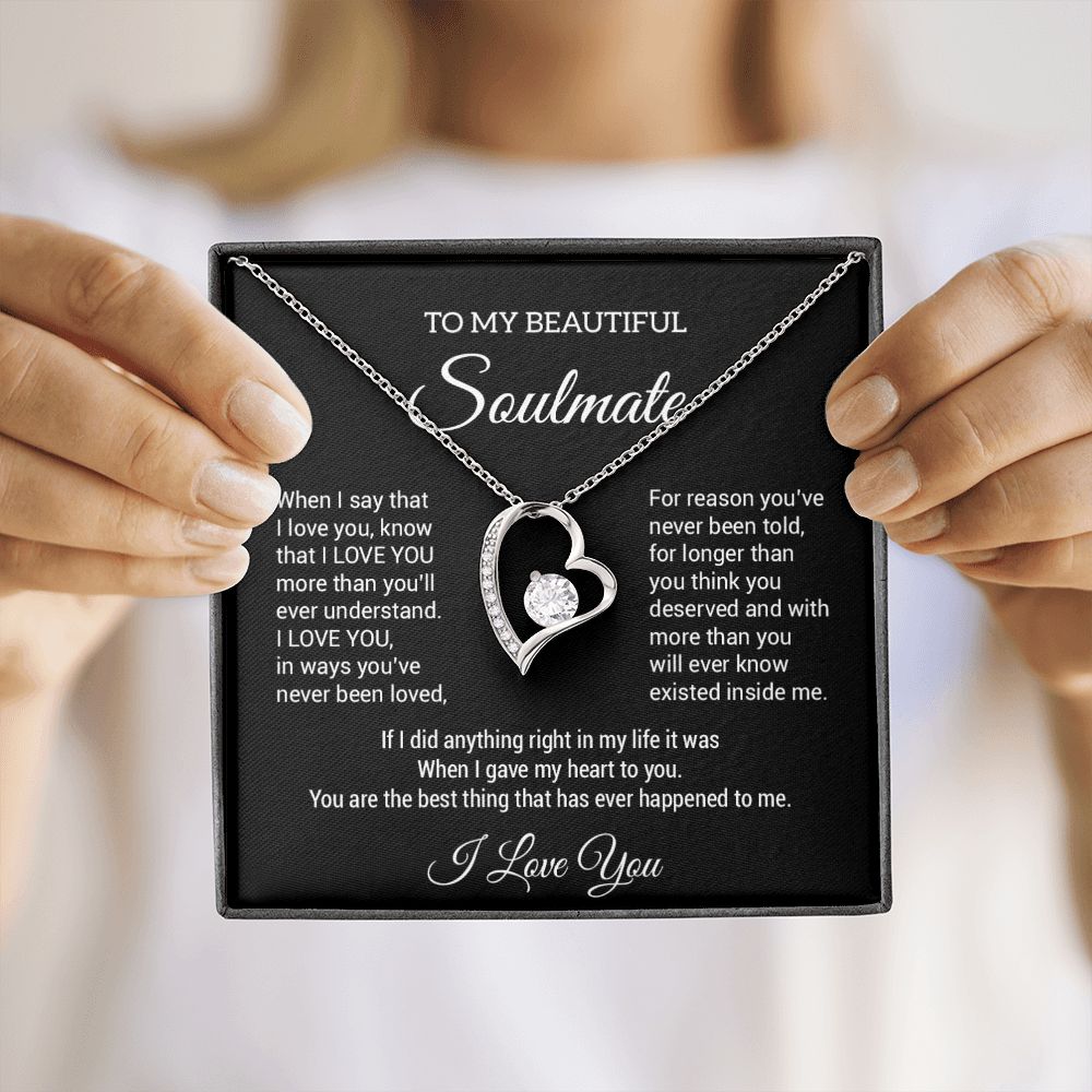 To My Soulmate Necklace, Fiance Necklace, Valentine Day Gift , Gift For Soulmate