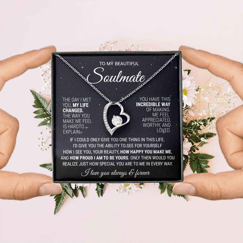 To My Soulmate Necklace, Gift For Wife Girlfriend From Husband, Birthday Gift