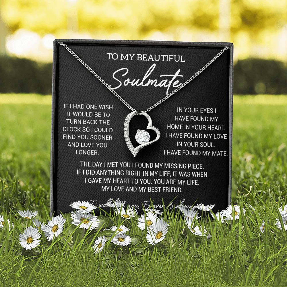To My Soulmate Necklace, Gift For Wife Girlfriend From Husband, Birthday Gift