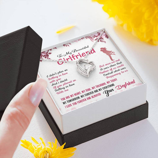 To My Girlfriend Forever Love Heart Necklace Gift for Valentine Birthday