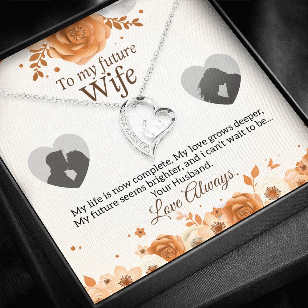 To My Future Wife Forever Love Necklace Gift for Wife Message Card